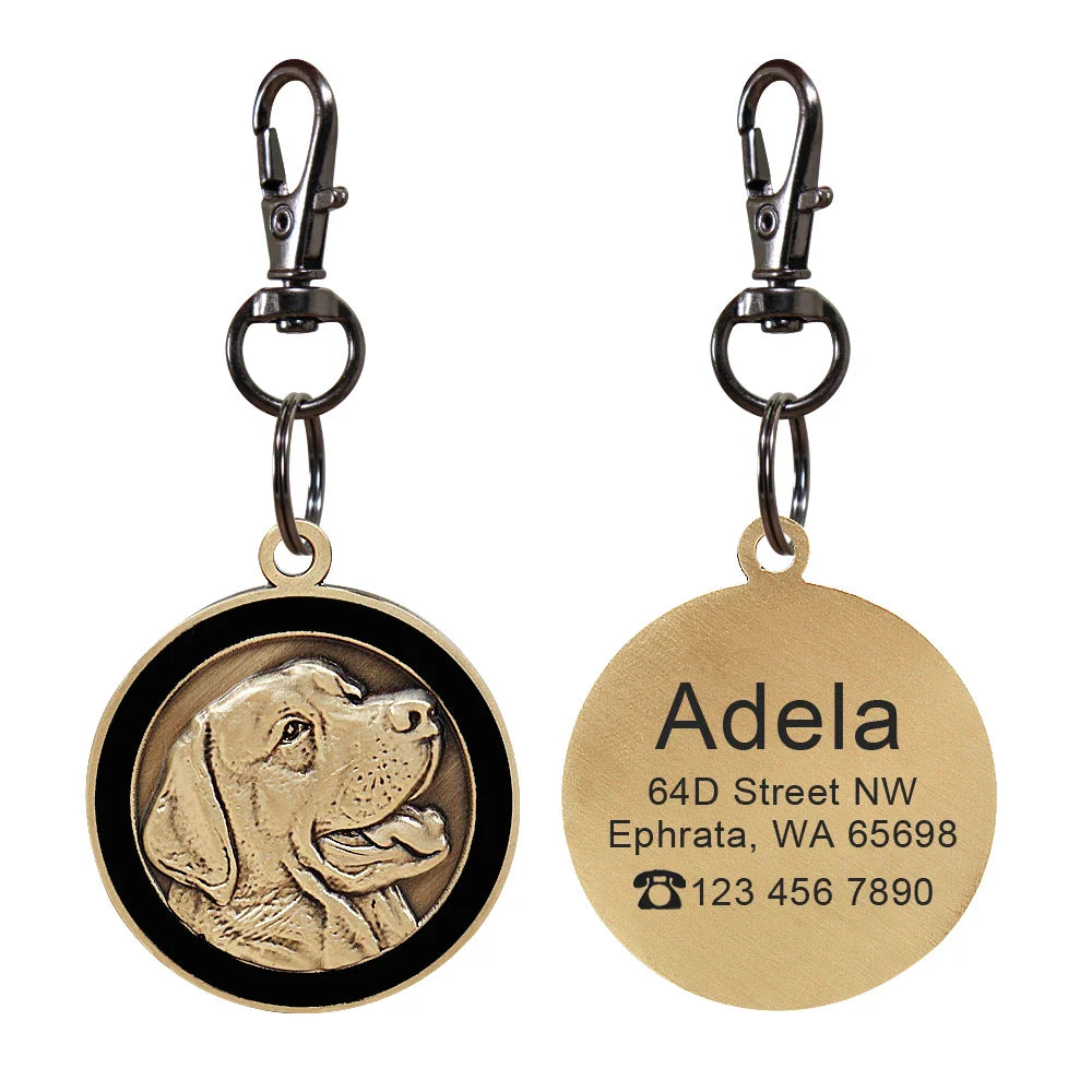 Personalized Dog ID Tag - Custom Engraved Nameplate for All Breeds