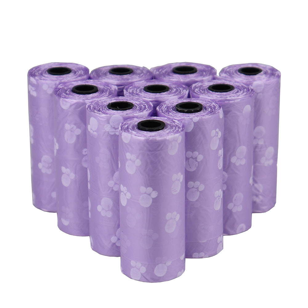 Pet Poop Bags Disposable Dog Perros Waste Bag Bulk Poop 5 Roll(75Pcs) Bags with Paw Prints Clean Pick Up Tools Pet Items - Purrfect Pet Kingdom