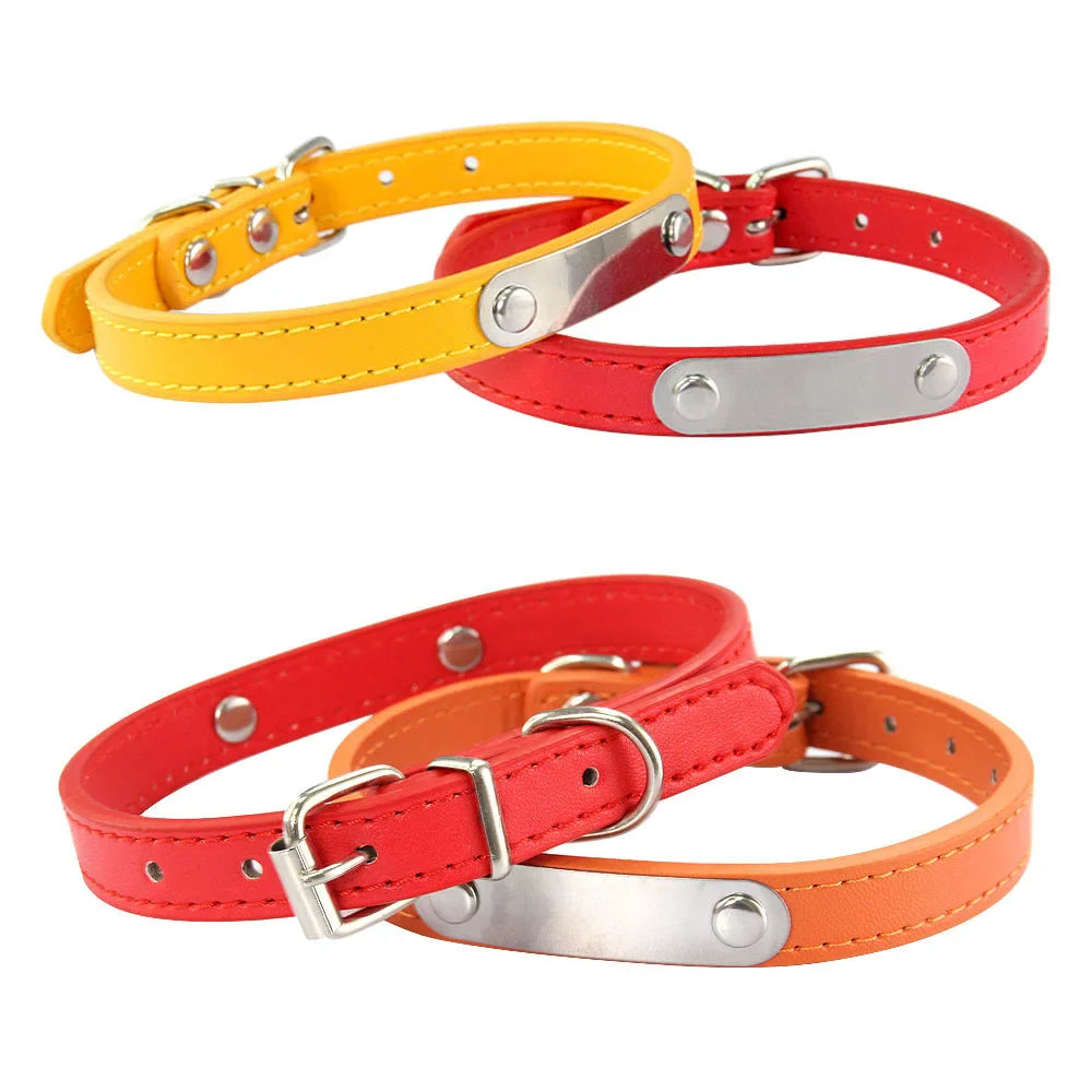 Personalized Dog Collar - Engraved ID Leather Collar
