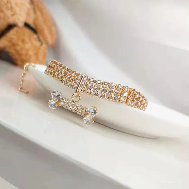 Crystal Rhinestone Pet Collar - Luxury Bling for Your Star