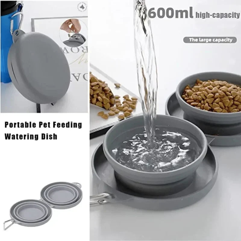 Portable Collapsible Silicone Dog Bowl Travel 🥣
