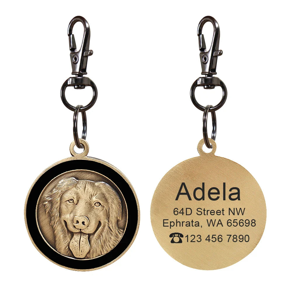 Personalized Dog ID Tag - Custom Engraved Nameplate for All Breeds