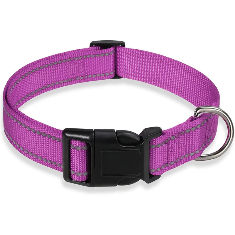 Dog Collar Reflective Nylon Safety Adjustable 🦺