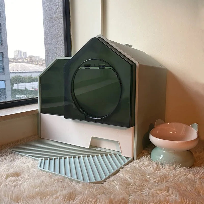 Extra Large Enclosed Cat Litter Box - Anti-Splash Odor Control with Drawer