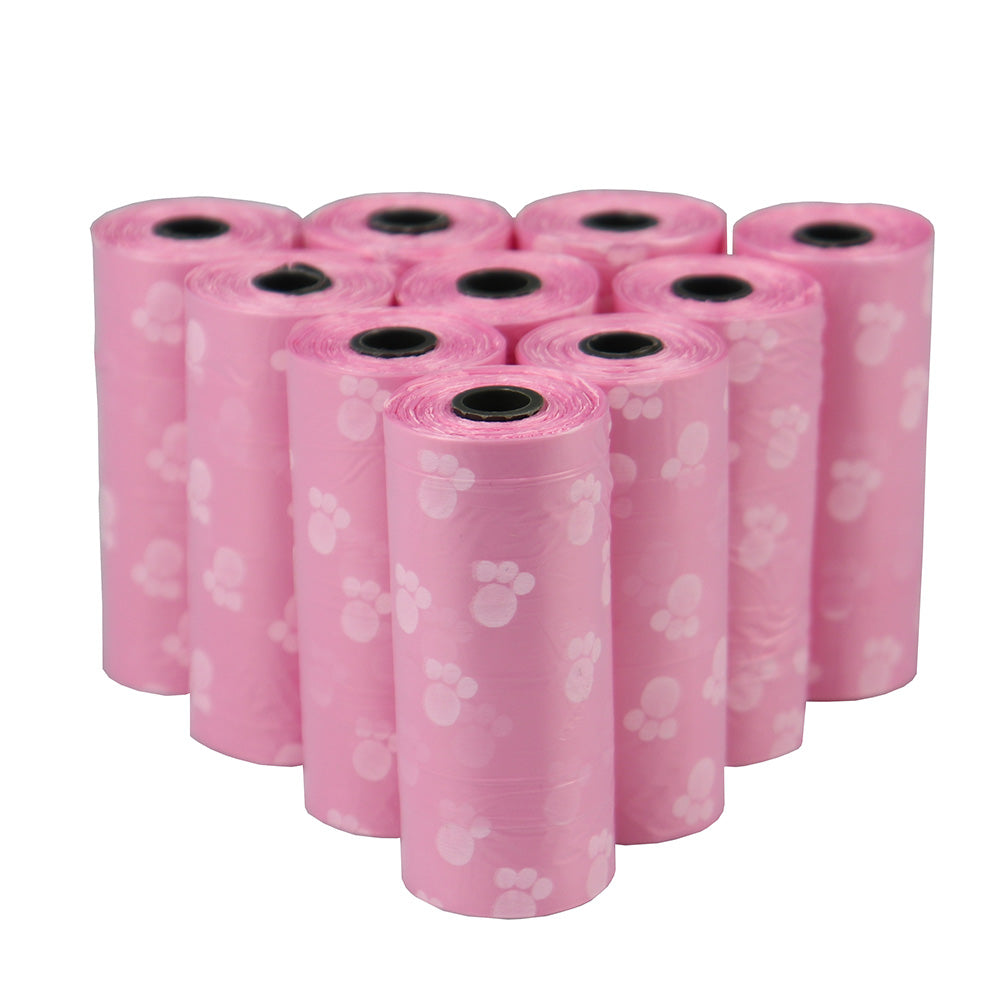 Pet Poop Bags Disposable Dog Perros Waste Bag Bulk Poop 5 Roll(75Pcs) Bags with Paw Prints Clean Pick Up Tools Pet Items - Purrfect Pet Kingdom