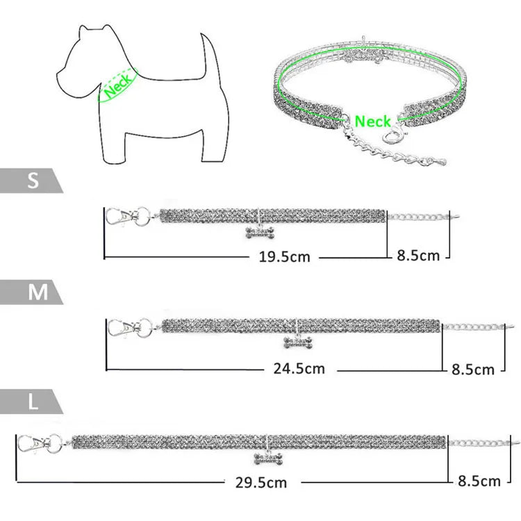 Crystal Rhinestone Pet Collar - Luxury Bling for Your Star