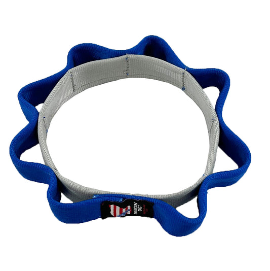 Dog Toy Seatbelt 2 Tone Sprocket Tug Flyer Interactive Plush - detail view