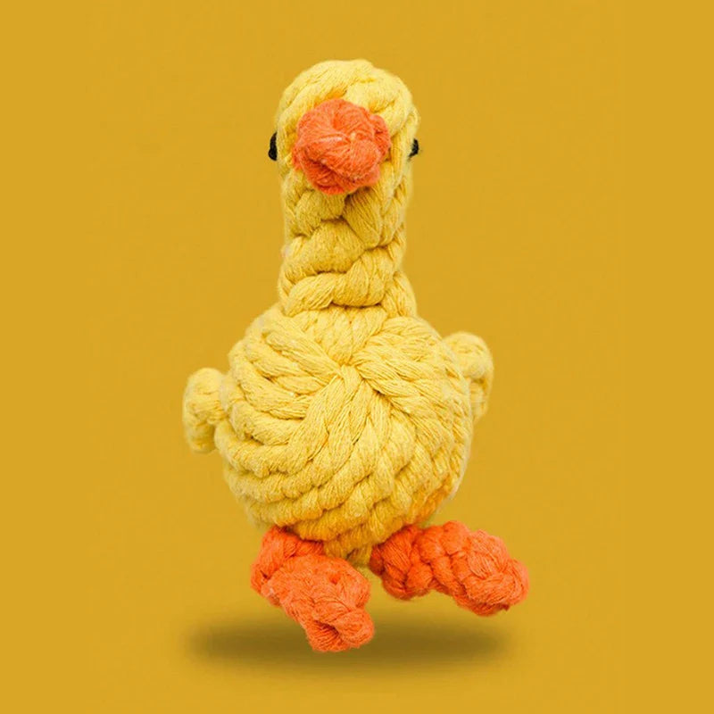 Hand-Woven Cotton Rope Dog Toy - Teeth Resistant Natural Chew