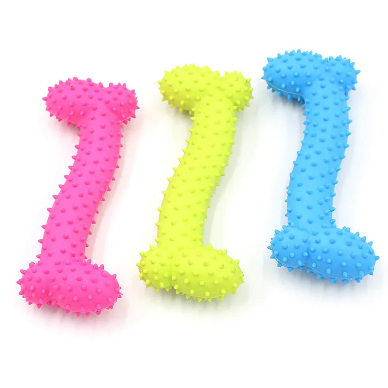 Rubber Dog Toy Bite-Resistant Teeth Cleaning Small Dogs 🦴