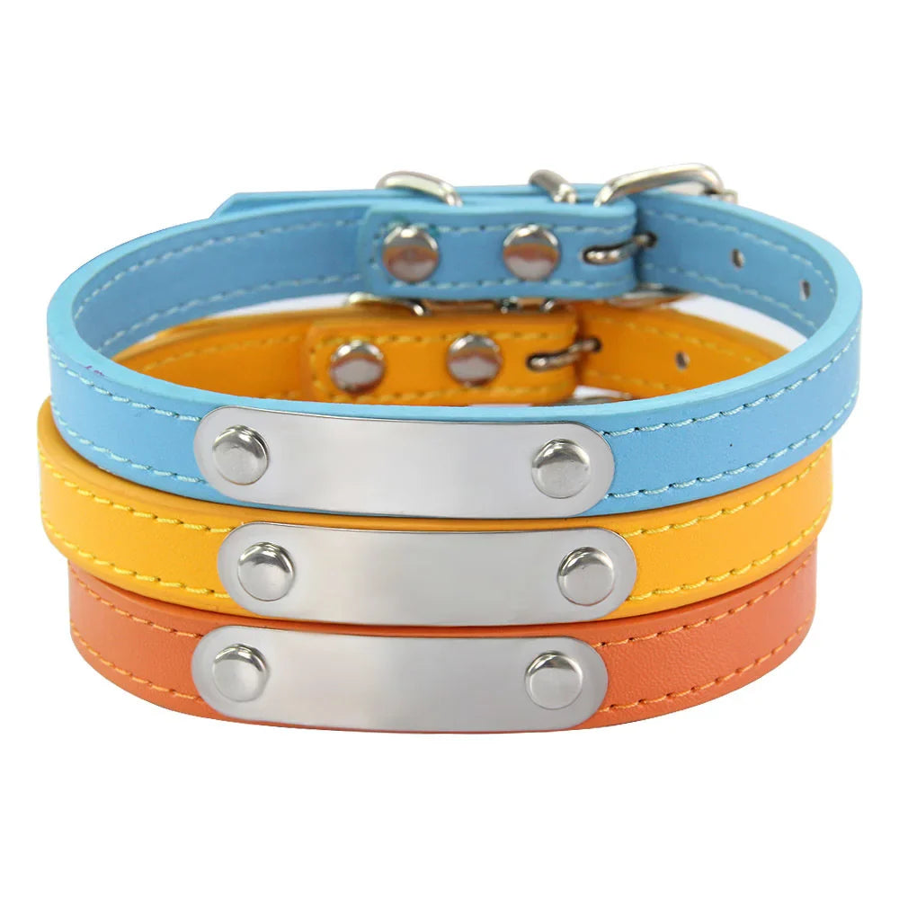 Personalized Dog Collar - Engraved ID Leather Collar