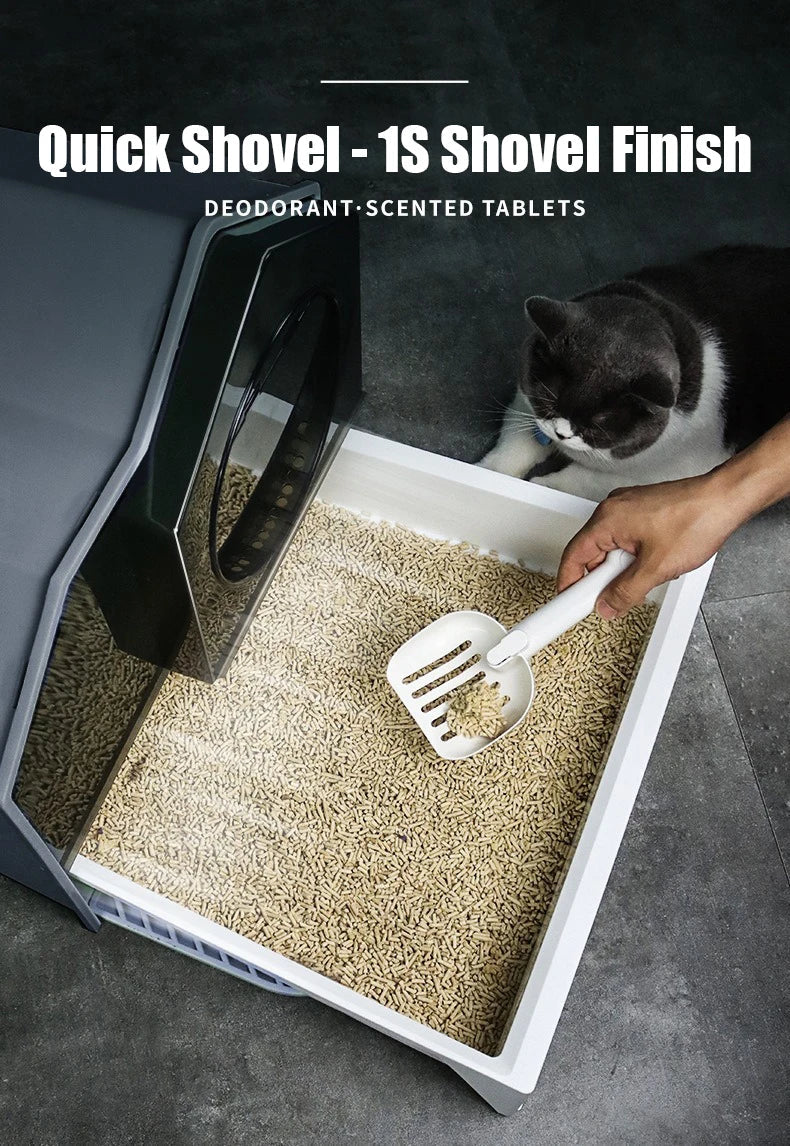 Extra Large Enclosed Cat Litter Box - Anti-Splash Odor Control with Drawer