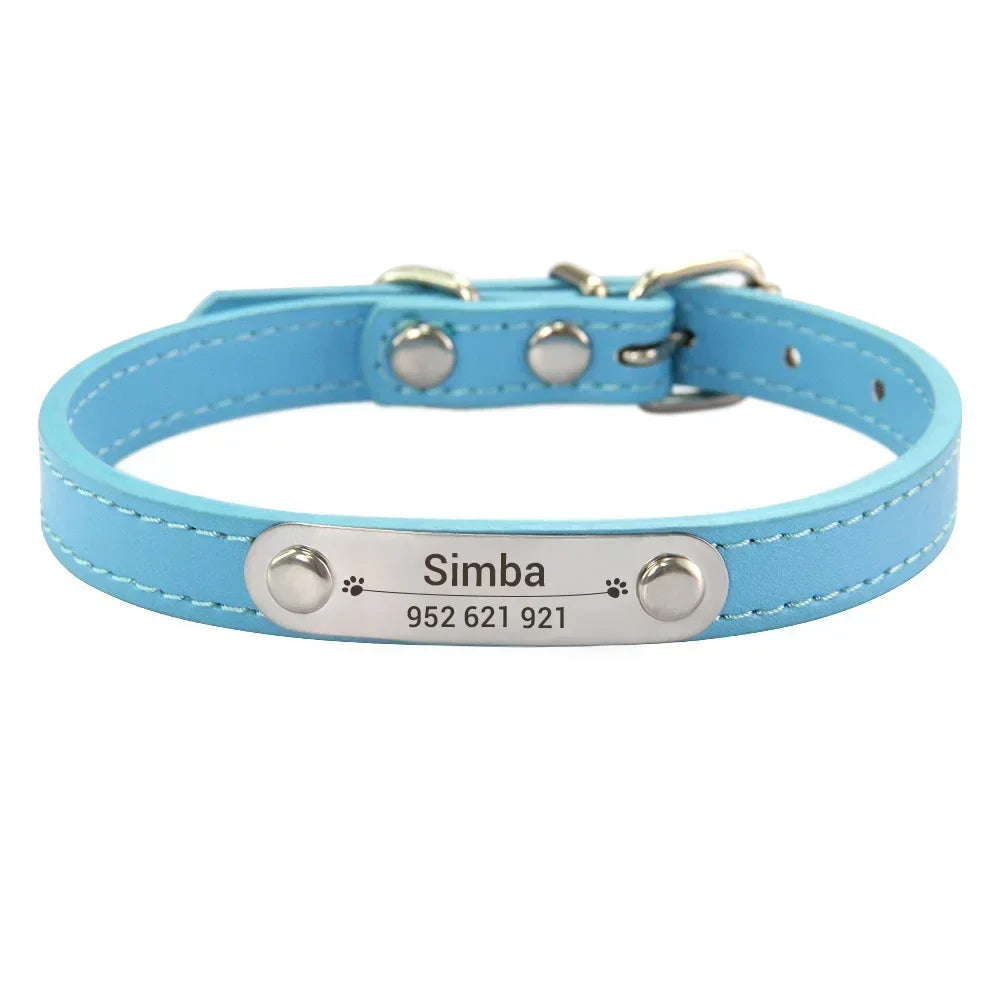 Personalized Dog Collar - Engraved ID Leather Collar