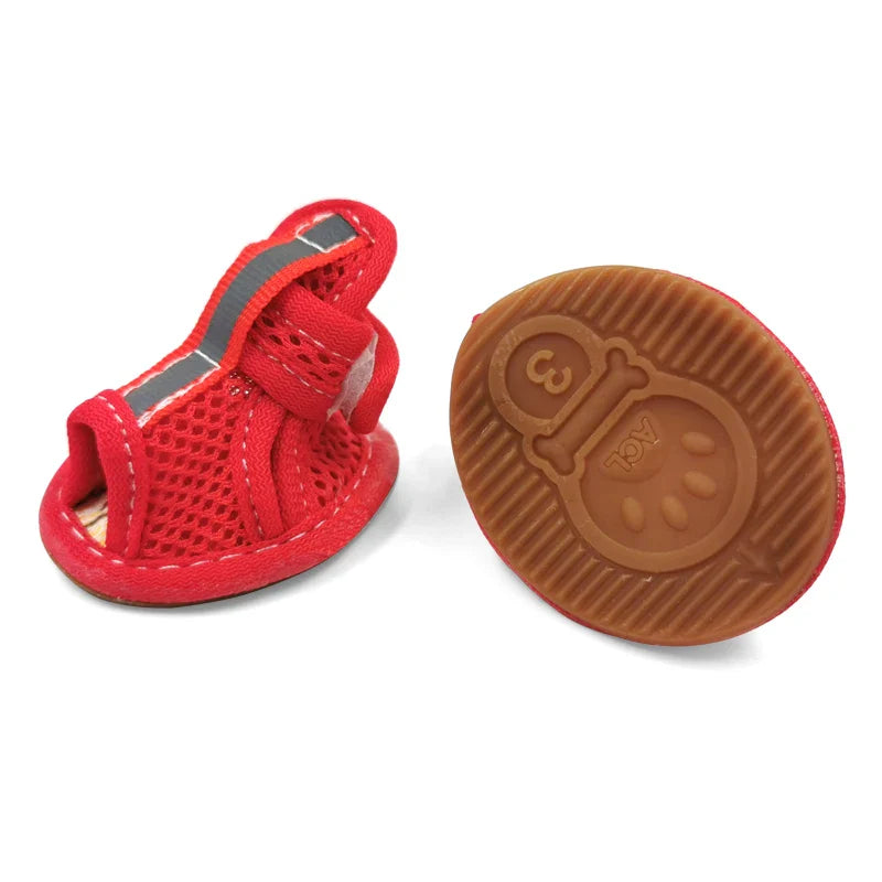 Summer Dog Shoes for Small Dogs - Breathable Reflective Outdoor Sandals