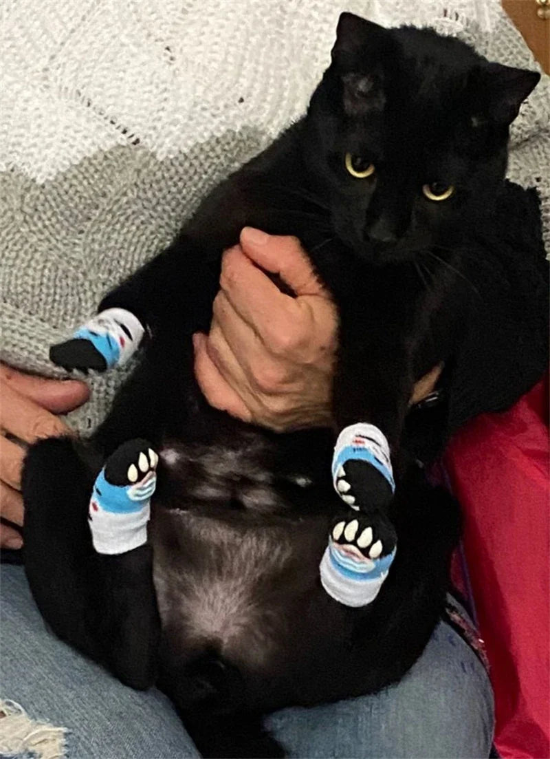 Pet Knit Sock Slippers - 4-Piece Non-Slip Indoor Boots for Small Dogs & Cats