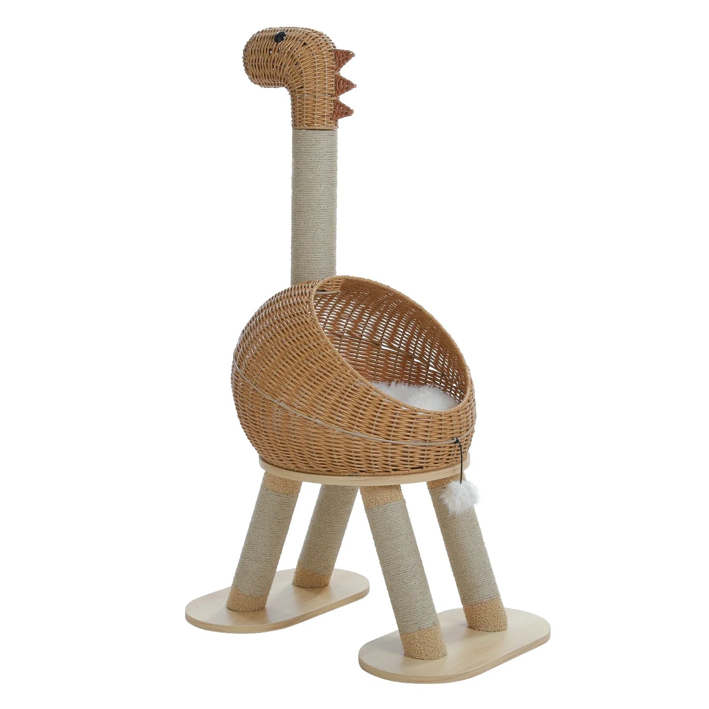 Dinosaur Cat Tree Tower - 116cm Multi-Level Scratching Post with Fun Design