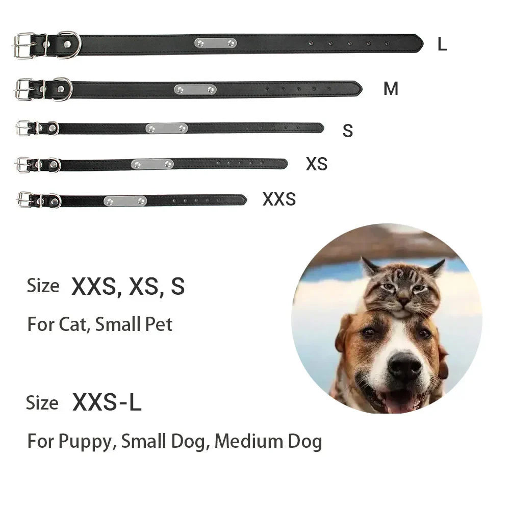 Personalized Dog Collar - Engraved ID Leather Collar