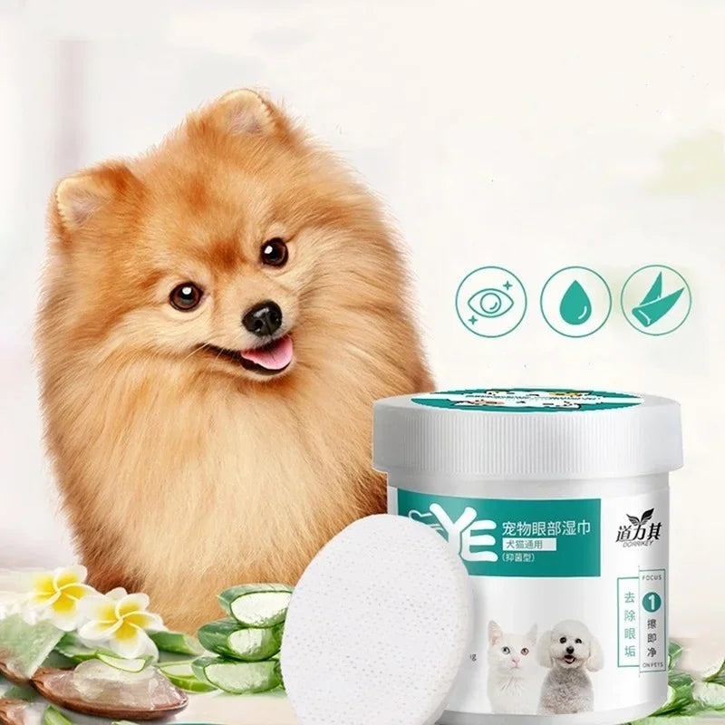 Pet Eye Wipes 130 Pcs Dog Cat Tear Stain Remover 4oz ๐๏ธ
