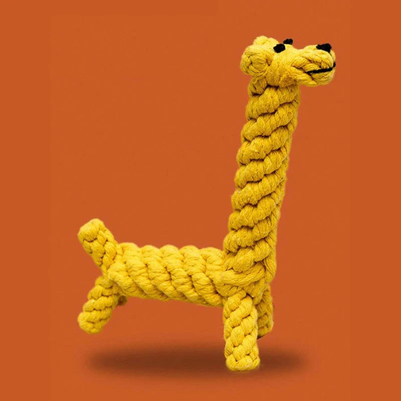 Hand-Woven Cotton Rope Dog Toy - Teeth Resistant Natural Chew