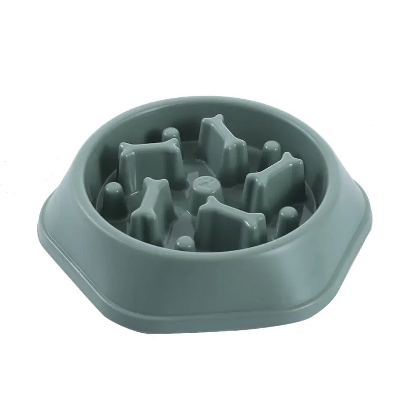 Bone-Shaped Slow Feeder Dog Bowl Plastic 🦴