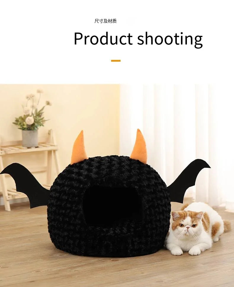 Halloween Bat Pet Cave Bed - Cozy Fall & Winter Warmth - Purrfect Pet Kingdom