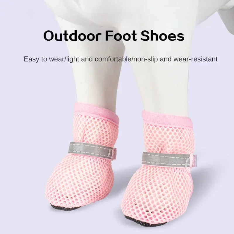 4-Piece Dog Boots Set - Wear-Resistant Protective Footwear for Small & Medium Dogs