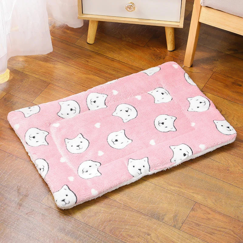 Thicken Flannel Cat Mat – Soft Winter Sleeping Cushion for