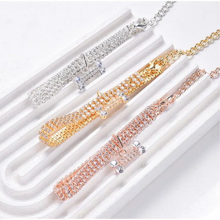 Crystal Rhinestone Pet Collar - Luxury Bling for Your Star