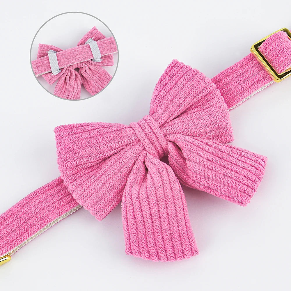 Personalized Dog Collar with Bow - Custom Engraved Cuteness
