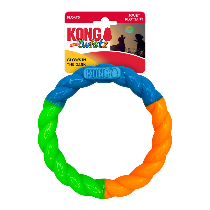 KONG Twistz High-Viz Ring Glow-In-Dark Fetch Dog Toy 👑