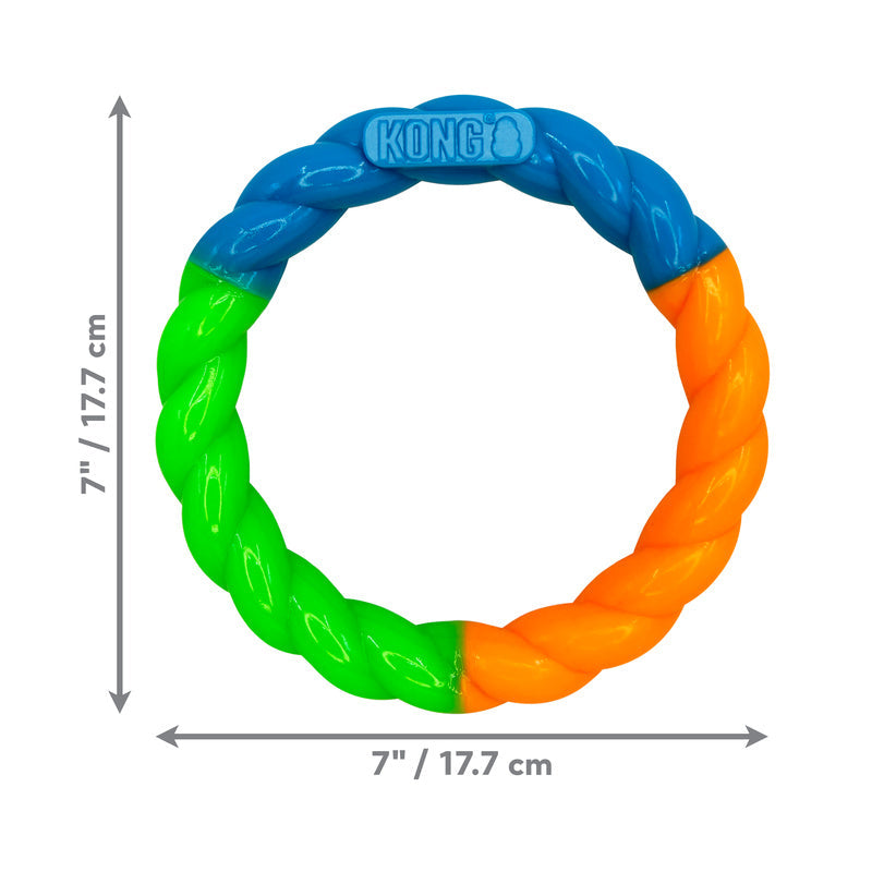 KONG Twistz High-Viz Ring Glow-In-Dark Fetch Dog Toy 👑