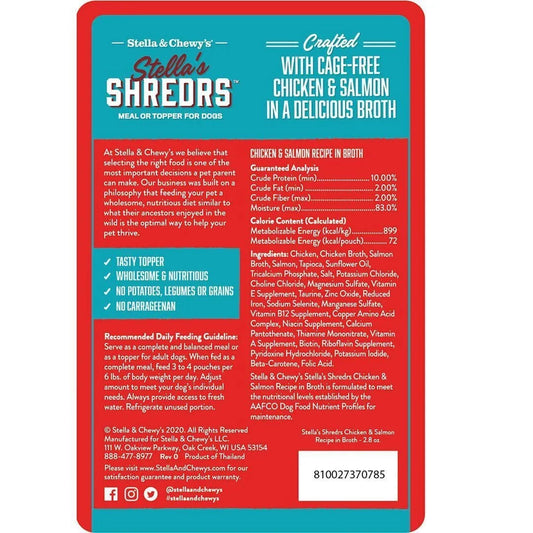 Stella & Chewy's Shredrs Chicken & Salmon Dog Food (2.8oz) - Wet Dog Food - The Family Pet