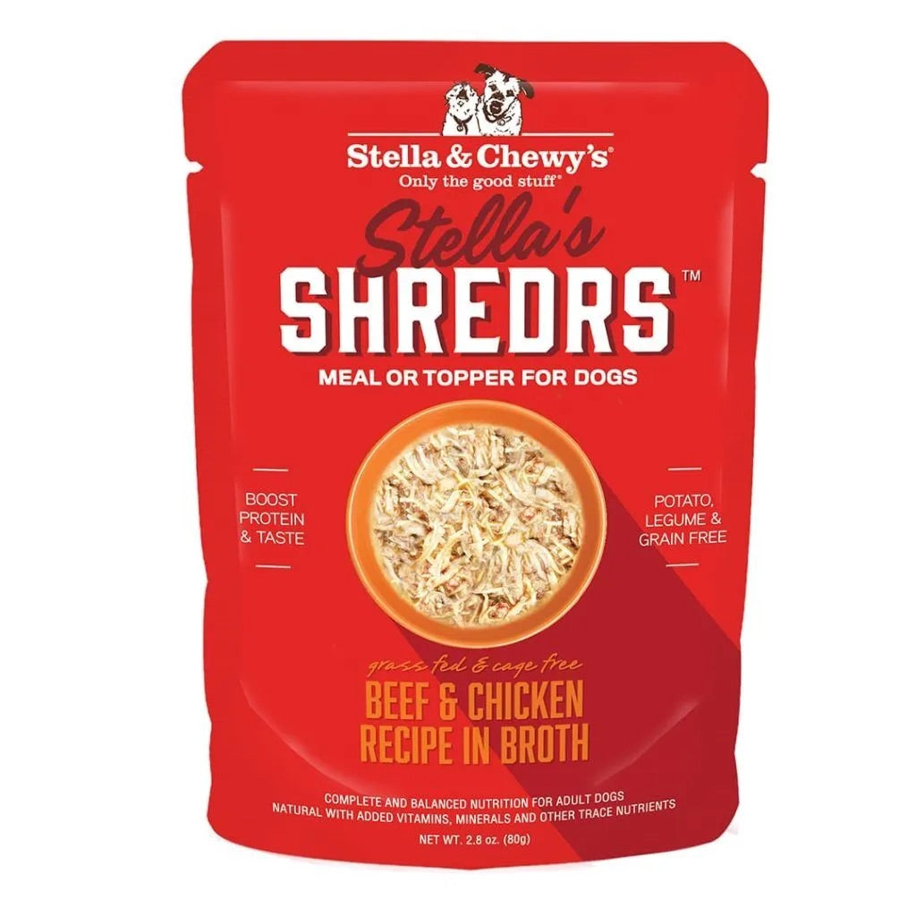 Stella & Chewy’s Shredrs Beef & Chicken Dog Food (2.8oz) - Wet Dog Food - The Family Pet