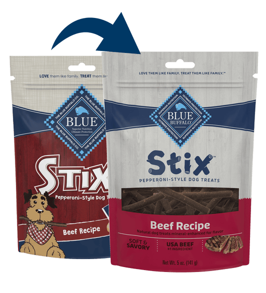 Blue Buffalo Blue Stix Soft - Moist Treats Beef Recipe (5oz) - Blue Buffalo Soft Dog Treats - The Family Pet