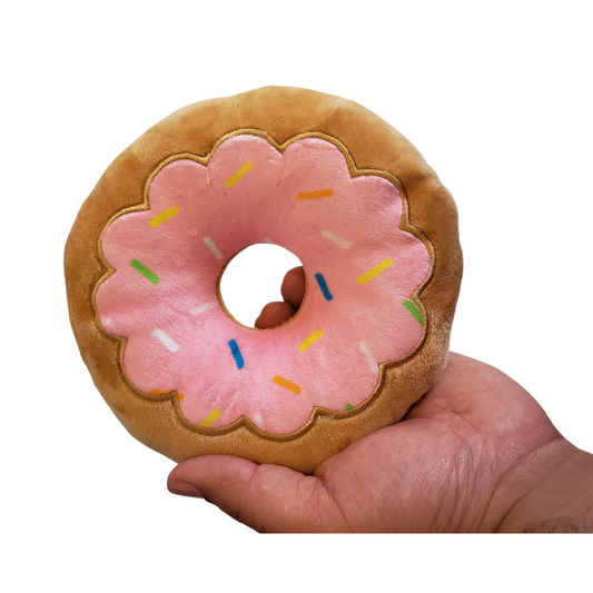 Donut Plush Dog Toy â Soft, Chewy and Cuddly, Safe & Non-Toxic, Ideal for Fetching, Tug-of-War, Gentle Chewing â Strawberry - Purrfect Pet Kingdom