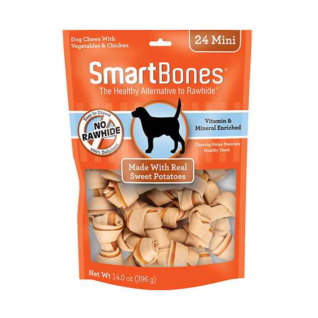 Dog Chews Sweet Potato Mini 24pk 14oz Smartbones 🦴