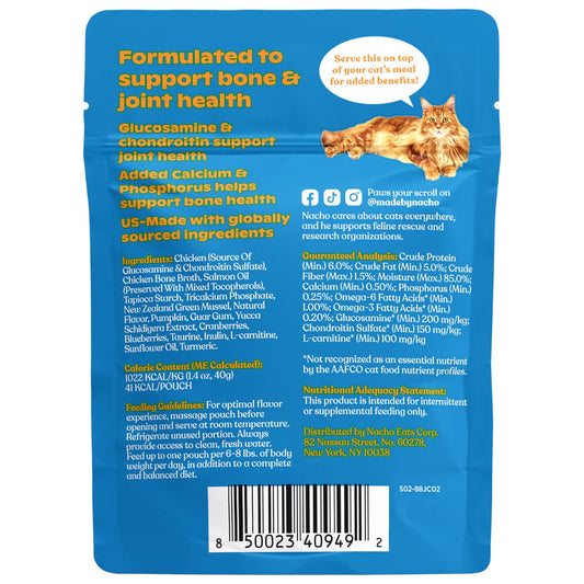 Made By Nacho Bone/Joint Chicken Cat (1.4oz) - Made by Nacho Cat Food Topper - The Family Pet