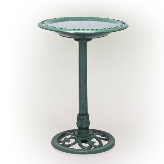 Bird Bath – Garden Bowl with Stand in Green Bronze Finish