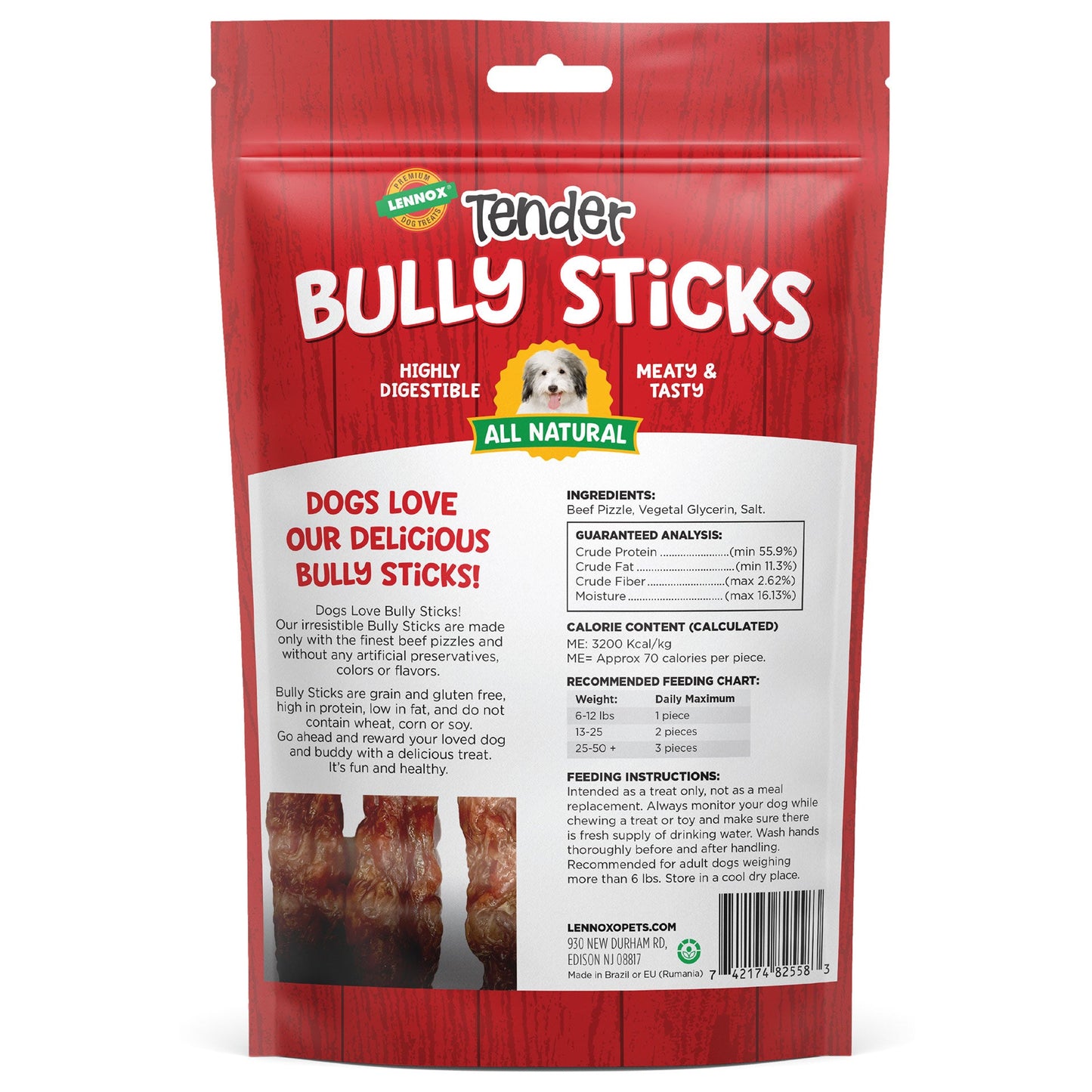 Lennox Tender Bully Sticks - Lennox Dog Treats - The Family Pet