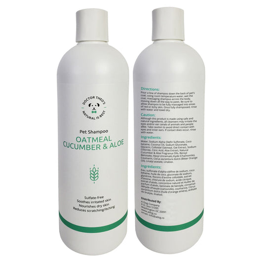 Dr. Theo's Dog Shampoo ? Oatmeal, Cucumber & Aloe (16 oz)