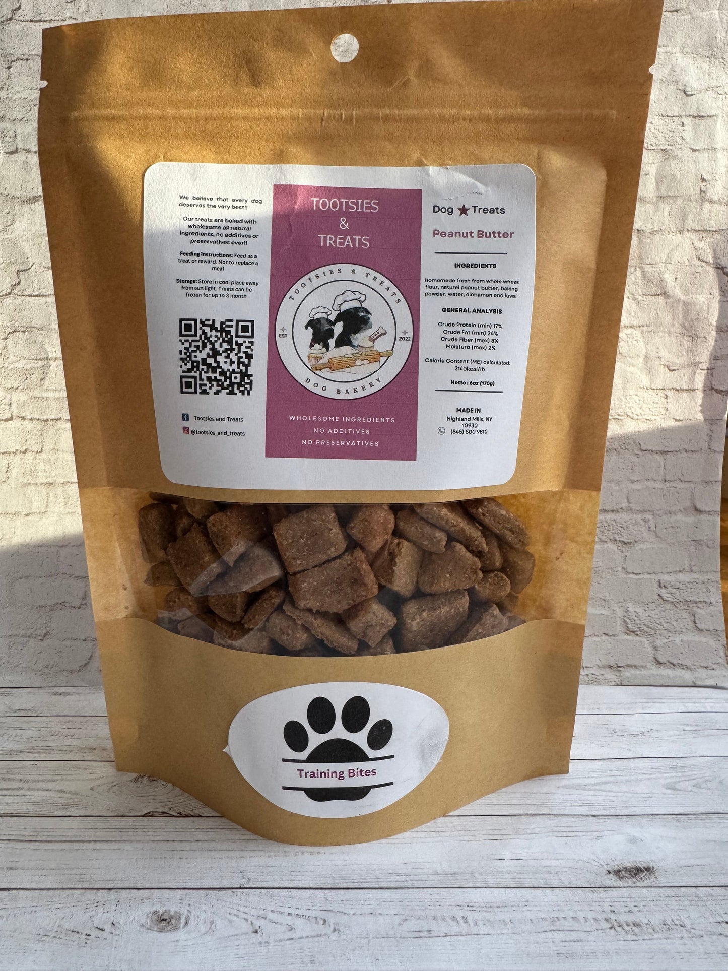 Tootsies & Treats Peanut Butter Training Bites (6oz) - Dog treats - The Family Pet