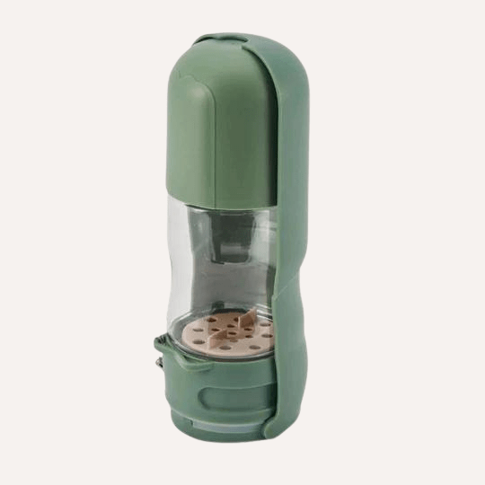 Travel Dog Water Bottle with Treat Holder – Leakproof & BPA-Free 350mL