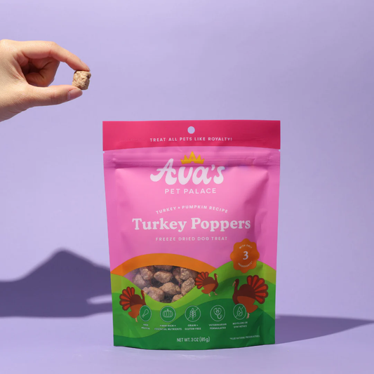 Ava's Pet Palace Freeze Dried Dog Treats - Turkey Poppers (3oz) - Purrfect Pet Kingdom
