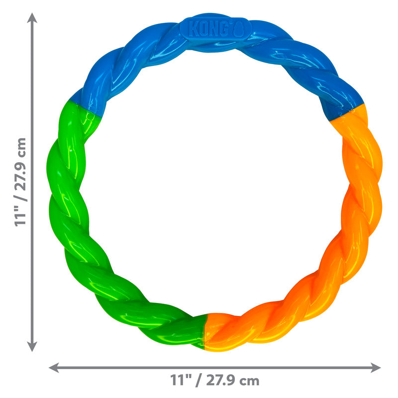KONG Twistz High-Viz Ring Glow-In-Dark Fetch Dog Toy 👑