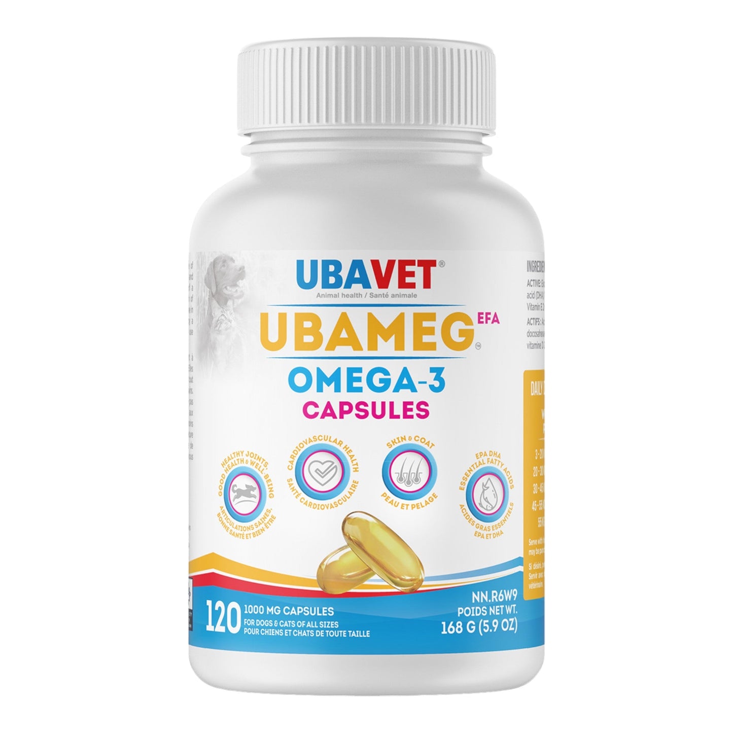UBAVET Ubameg EFA 1000mg Omega-3 Fatty Acid Capsules for Dogs & Cats (120 caps) - Purrfect Pet Kingdom