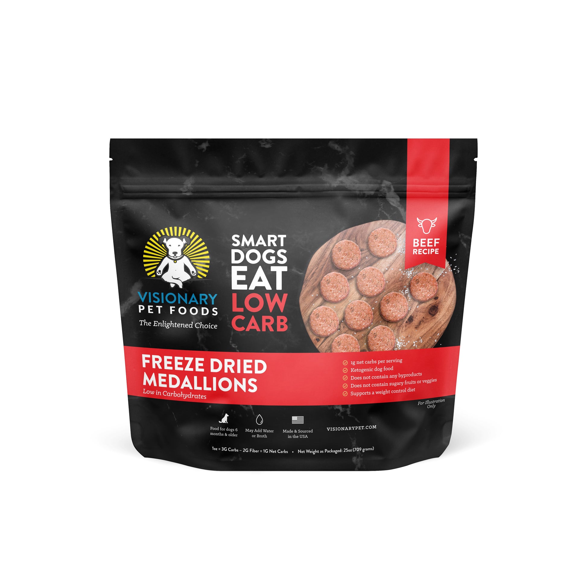 Freeze Dried Food | Beef Recipe | 25oz Bag - Dog Food - Visionary Pet Foods