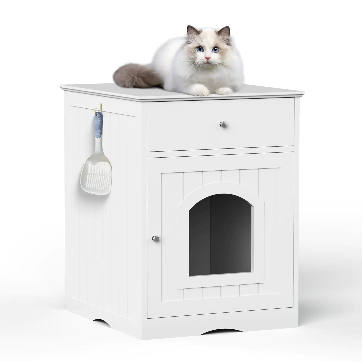 Royal Wooden Pet House Litter Box With Drawers 🏠👑