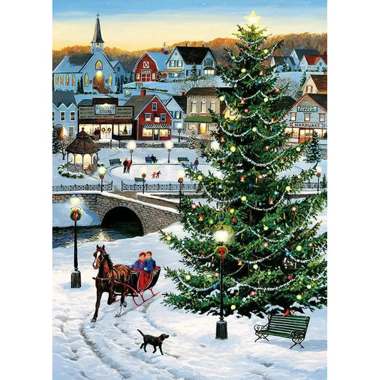 Village Tree 1000 Piece Jigsaw Puzzle Cobble Hill