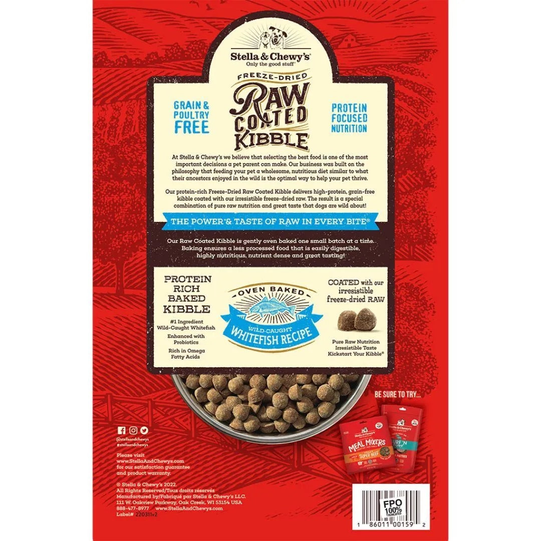 Stella & Chewy's Wild Caught Whitefish Raw Coated Kibble Dried Dog Food (3.5lb) - Purrfect Pet Kingdom