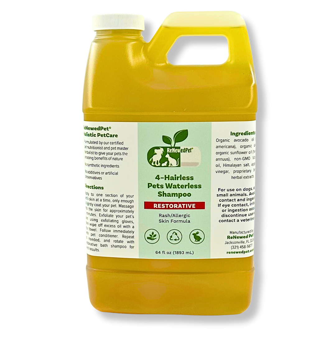 4 - HAIRLESS PETS RESTORATIVE WATERLESS SHAMPOO - 4 Nudie Pets - ReNewedPet