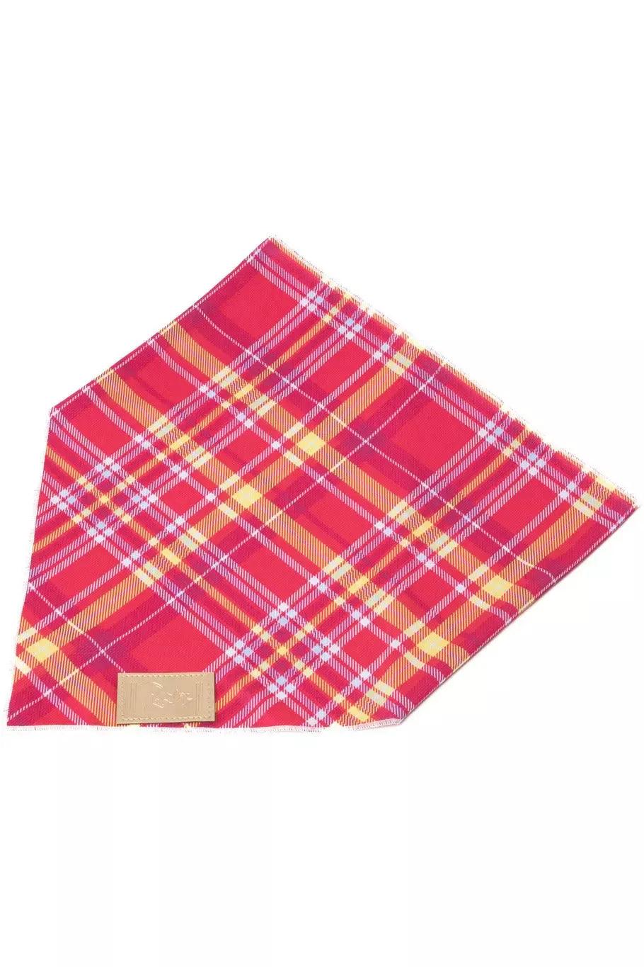 Wine Plaid Dog Bandana ๐พ - Purrfect Pet Kingdom
